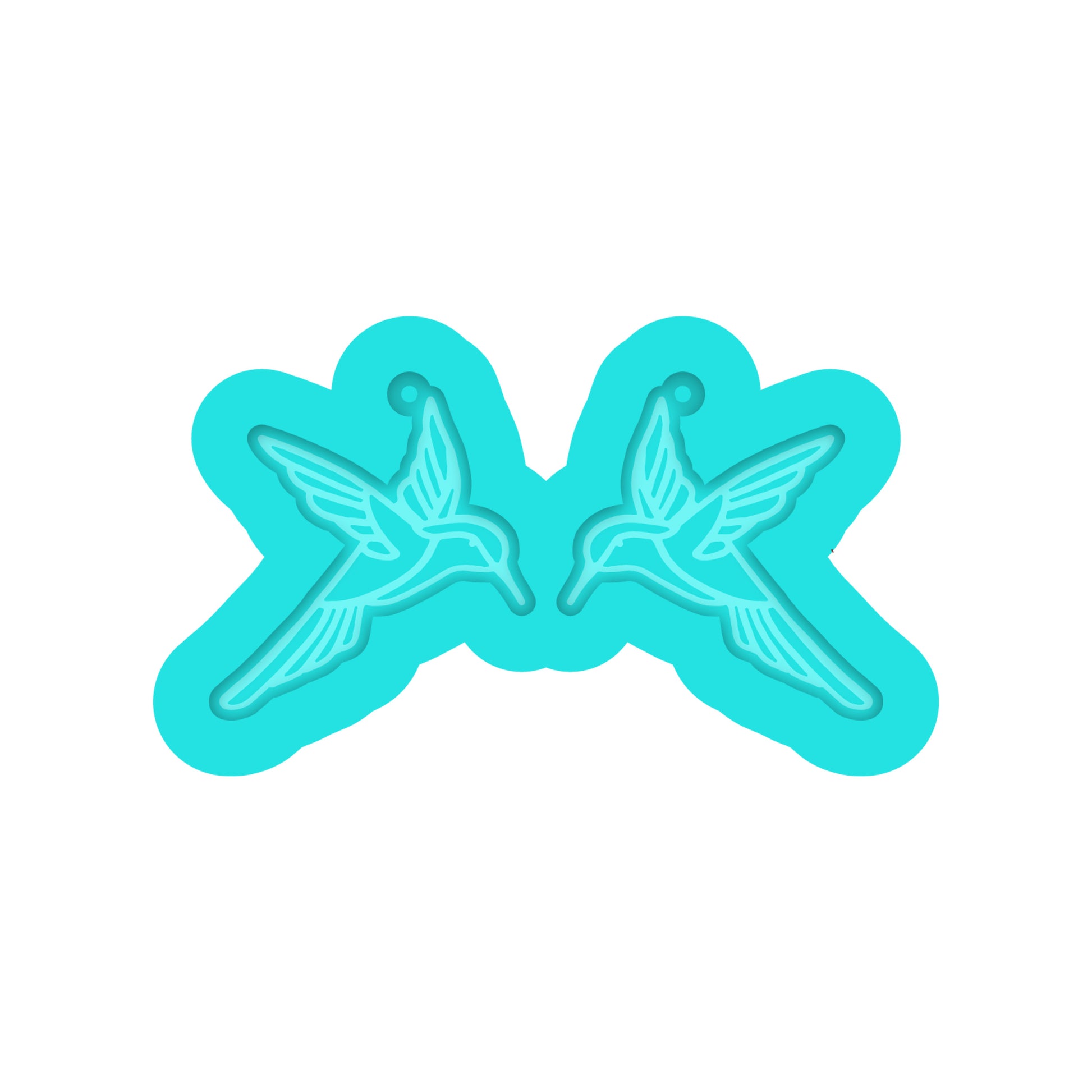 Hummingbird Dangle Earring Silicone Mold for Resin Jewelry Artists