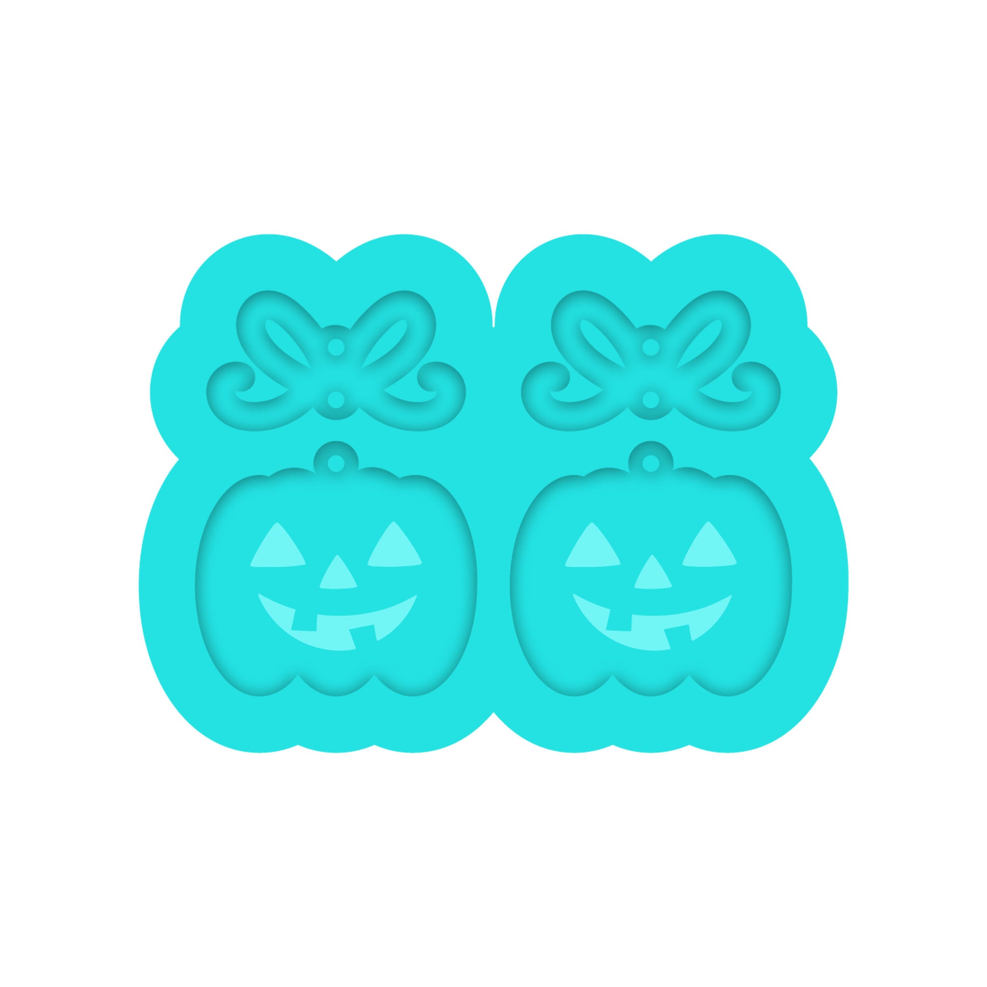 Halloween Jack O Lantern with Bow Dangle Earring Silicone Mold for Resin Jewelry Artists