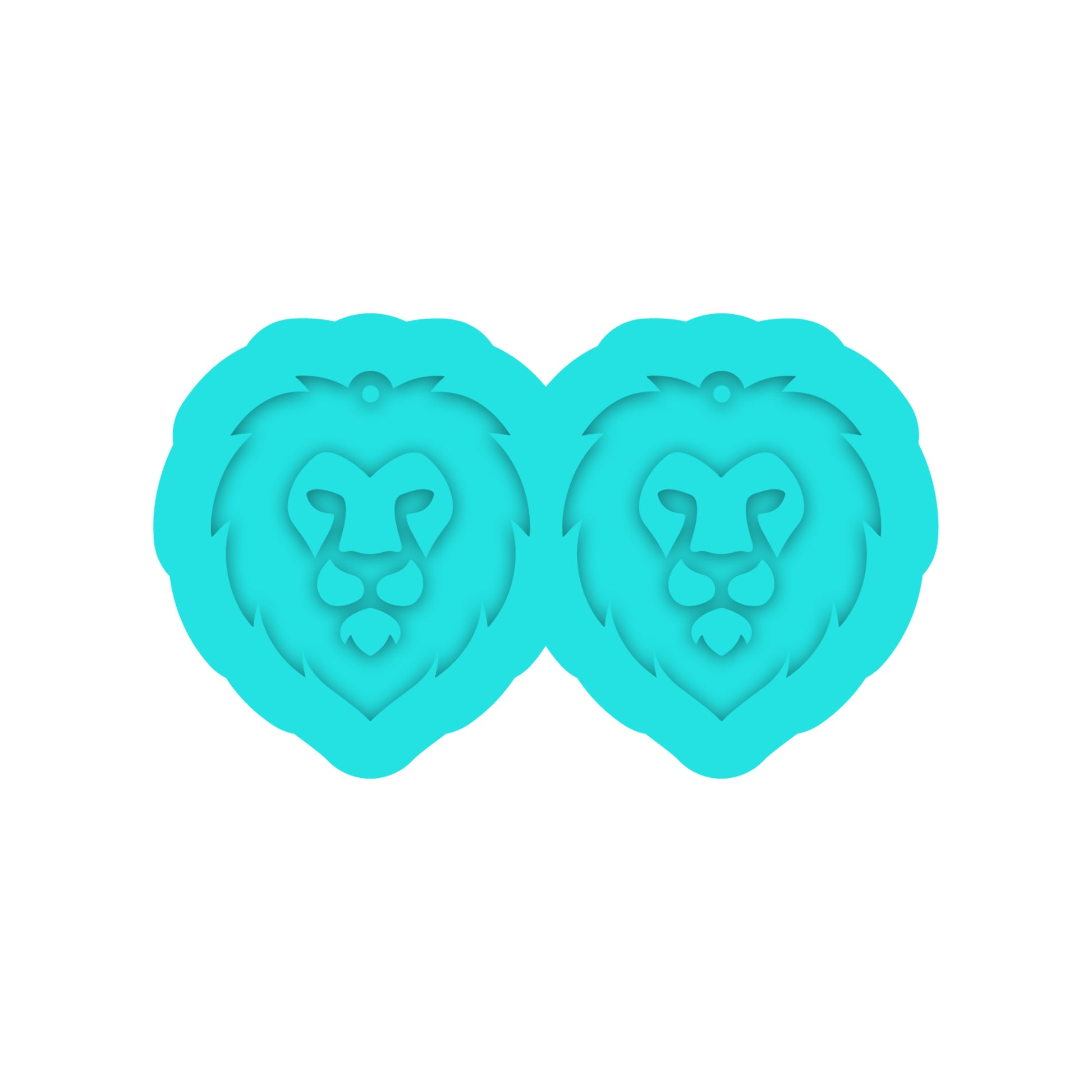 Lion Head Dangle Earring Silicone Mold for Resin Jewelry Artists