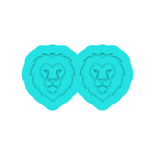 Lion Head Dangle Earring Silicone Mold for Resin Jewelry Artists