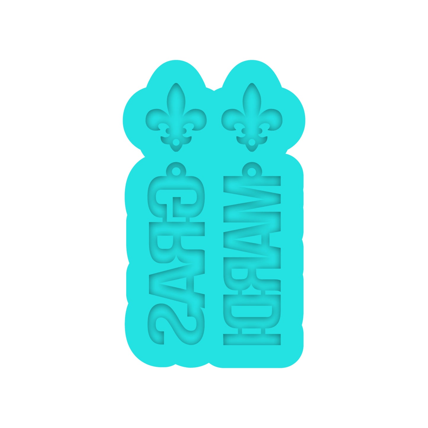 Mardi Gras Dangle Earring Silicone Mold for Resin Jewelry Artists