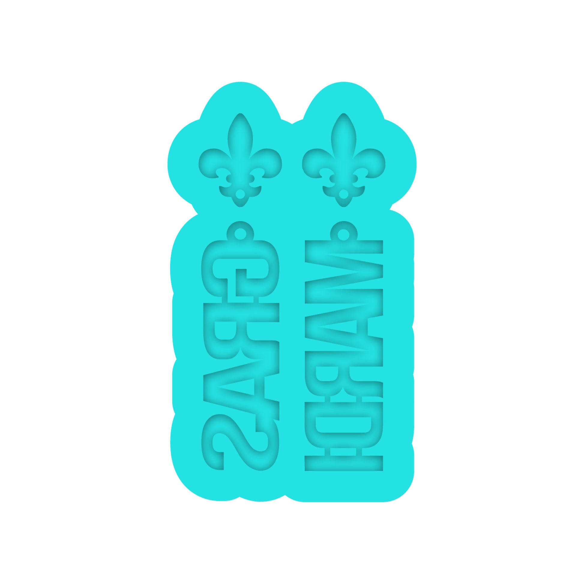 Mardi Gras Dangle Earring Silicone Mold for Resin Jewelry Artists