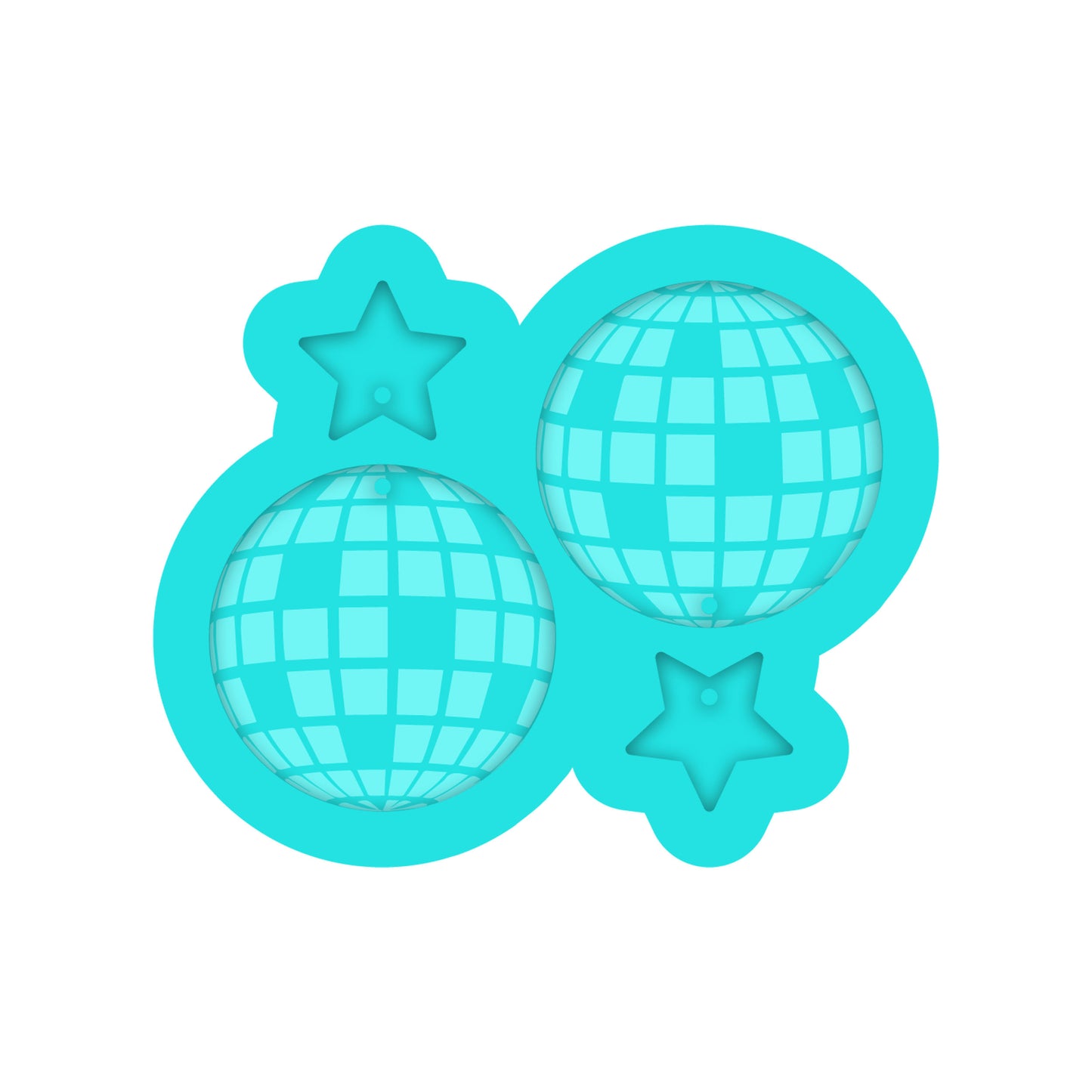 Disco Ball Dangle Earring Silicone Mold for Resin Jewelry Artists