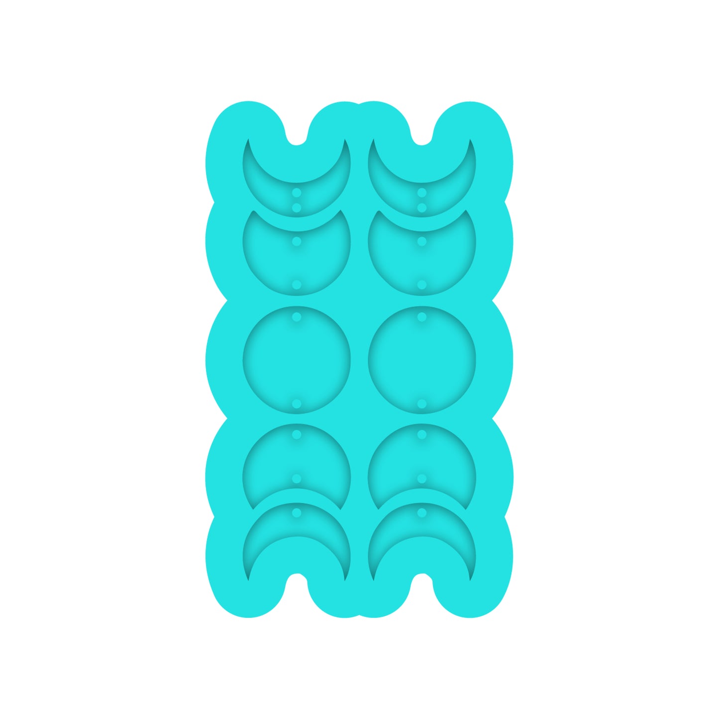 Moon Phase Dangle Earring Silicone Mold for DIY Resin Jewelry