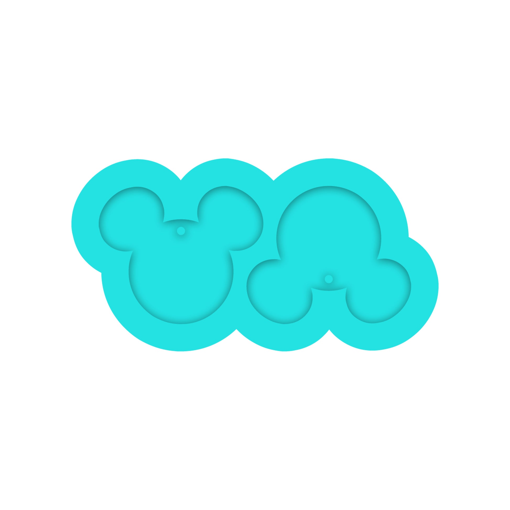 Mouse Head Dangle Earring Silicone Mold for Resin Jewelry Artists