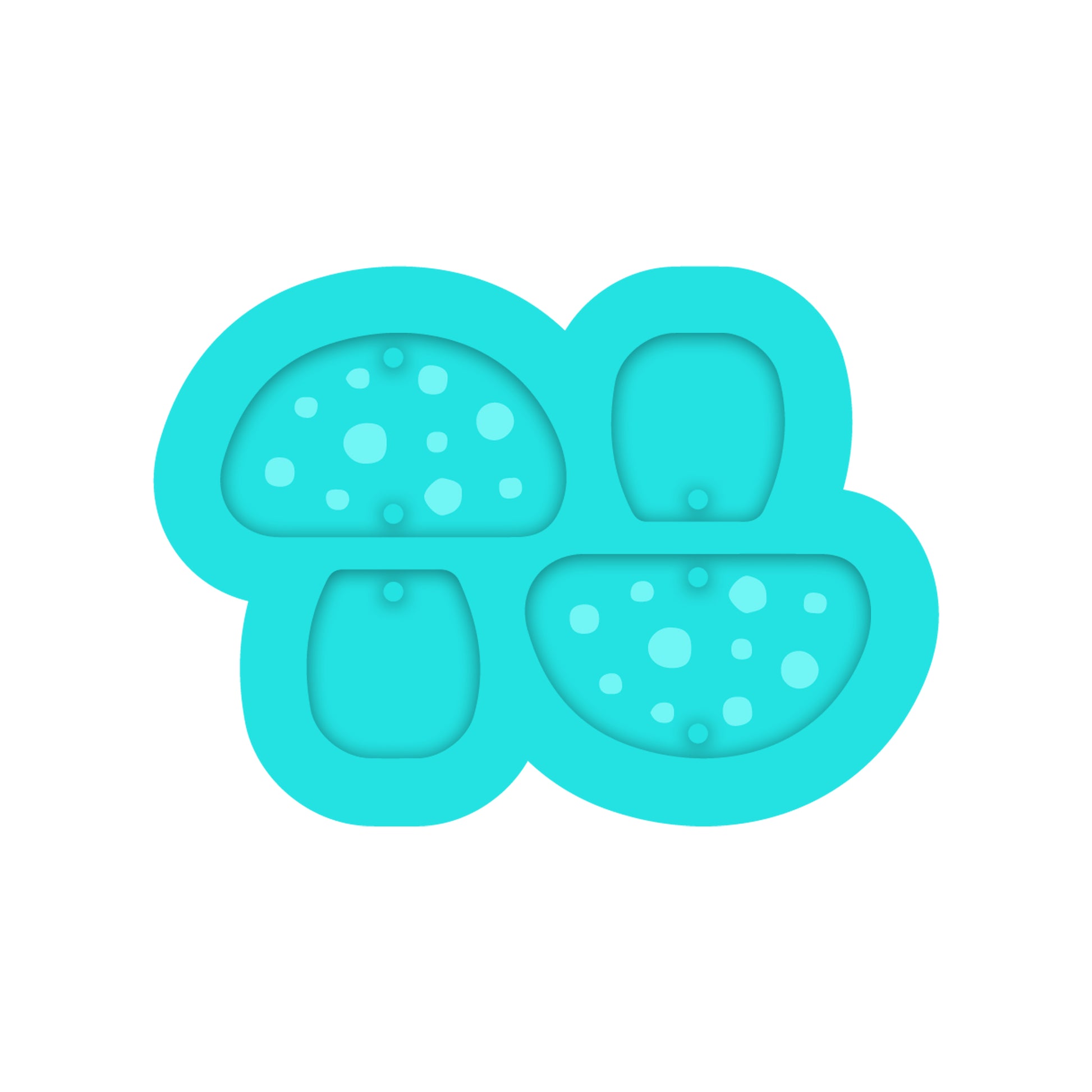 Mushroom Dangle Earring Silicone Mold for Resin Jewelry Artists