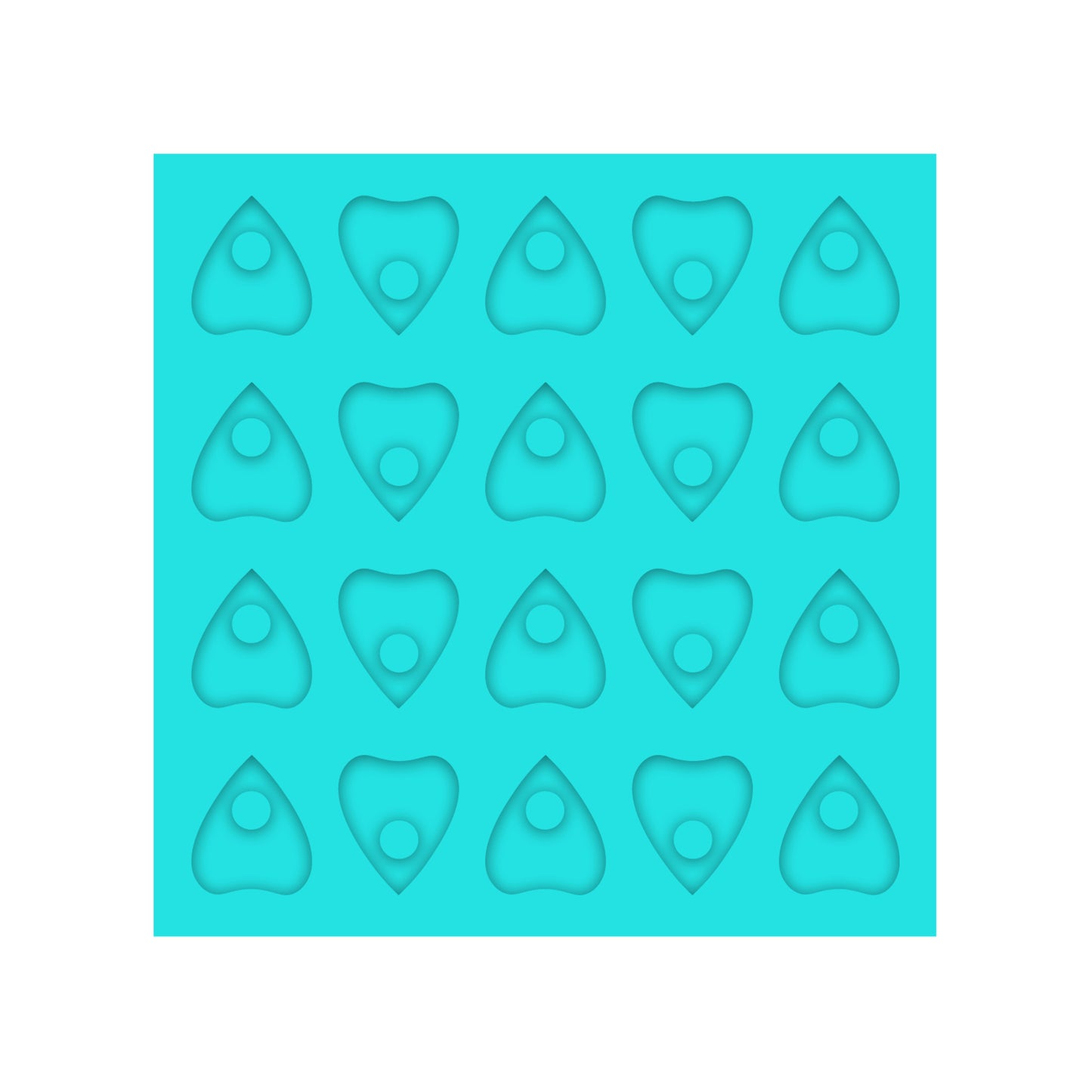 Ouija Planchette Silicone Mold for Resin Halloween Stud Earrings, Shaker Bits, Charms & Pendants.