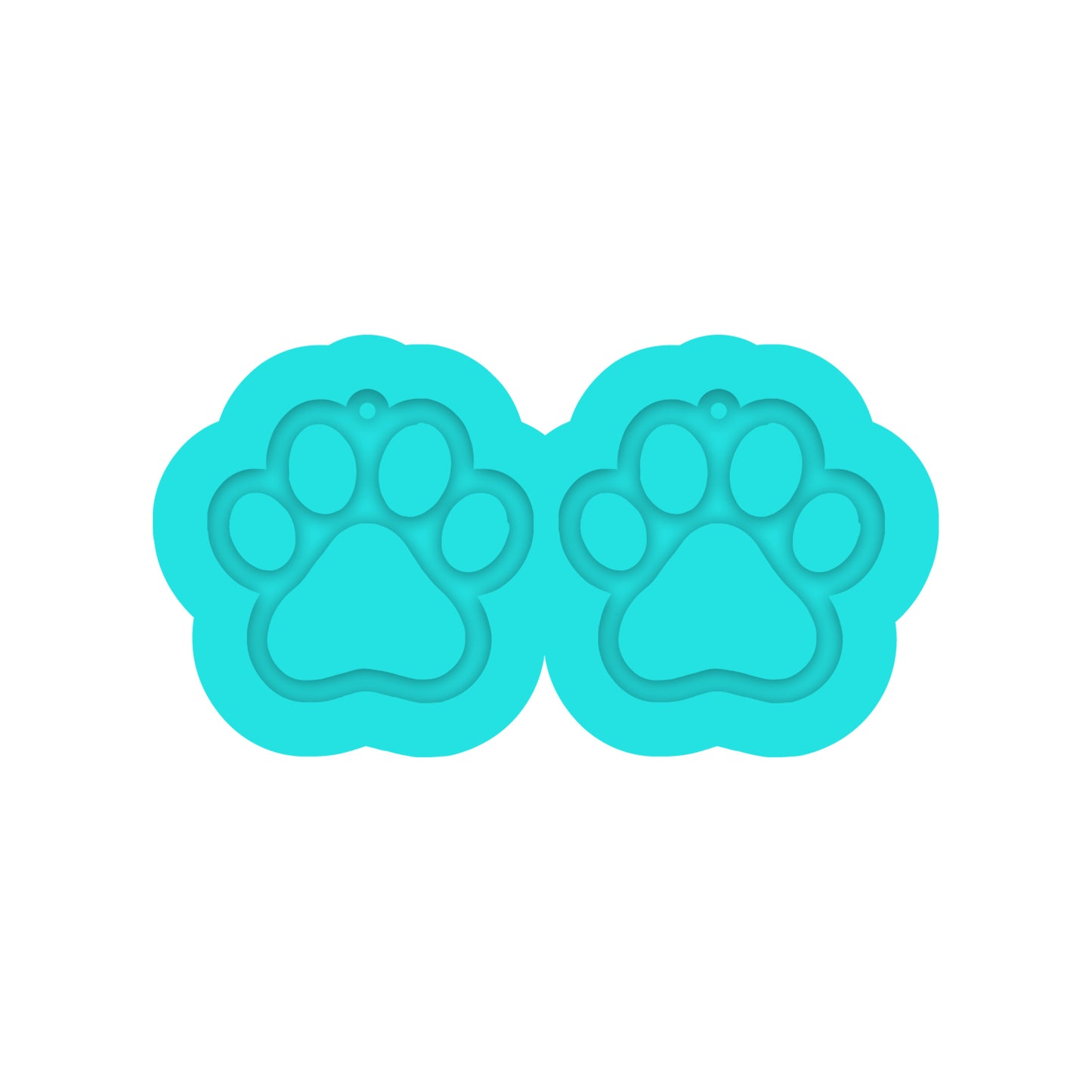 Paw Print Dangle Earring Silicone Mold for Resin Jewelry Artists