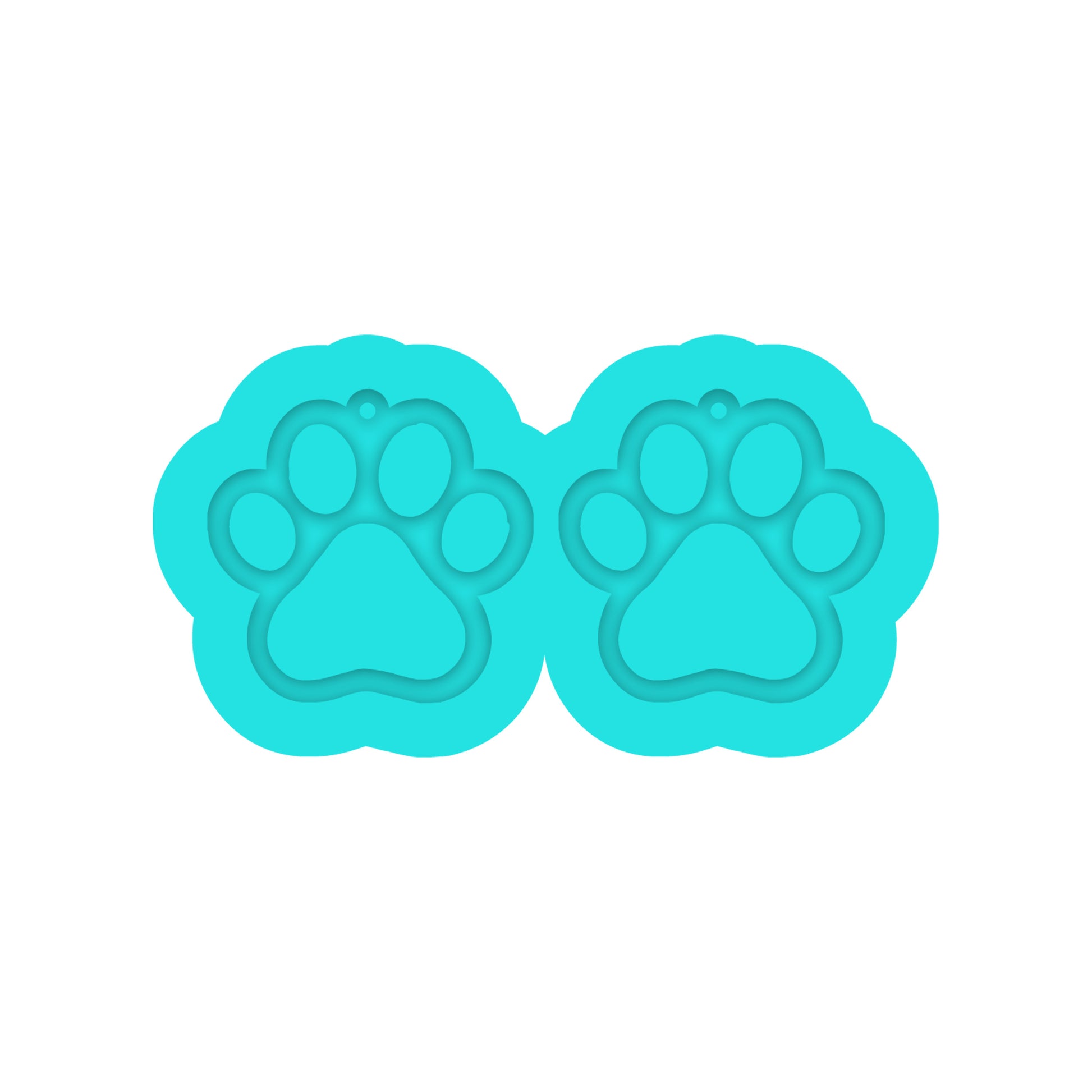 Paw Print Dangle Earring Silicone Mold for Resin Jewelry Artists
