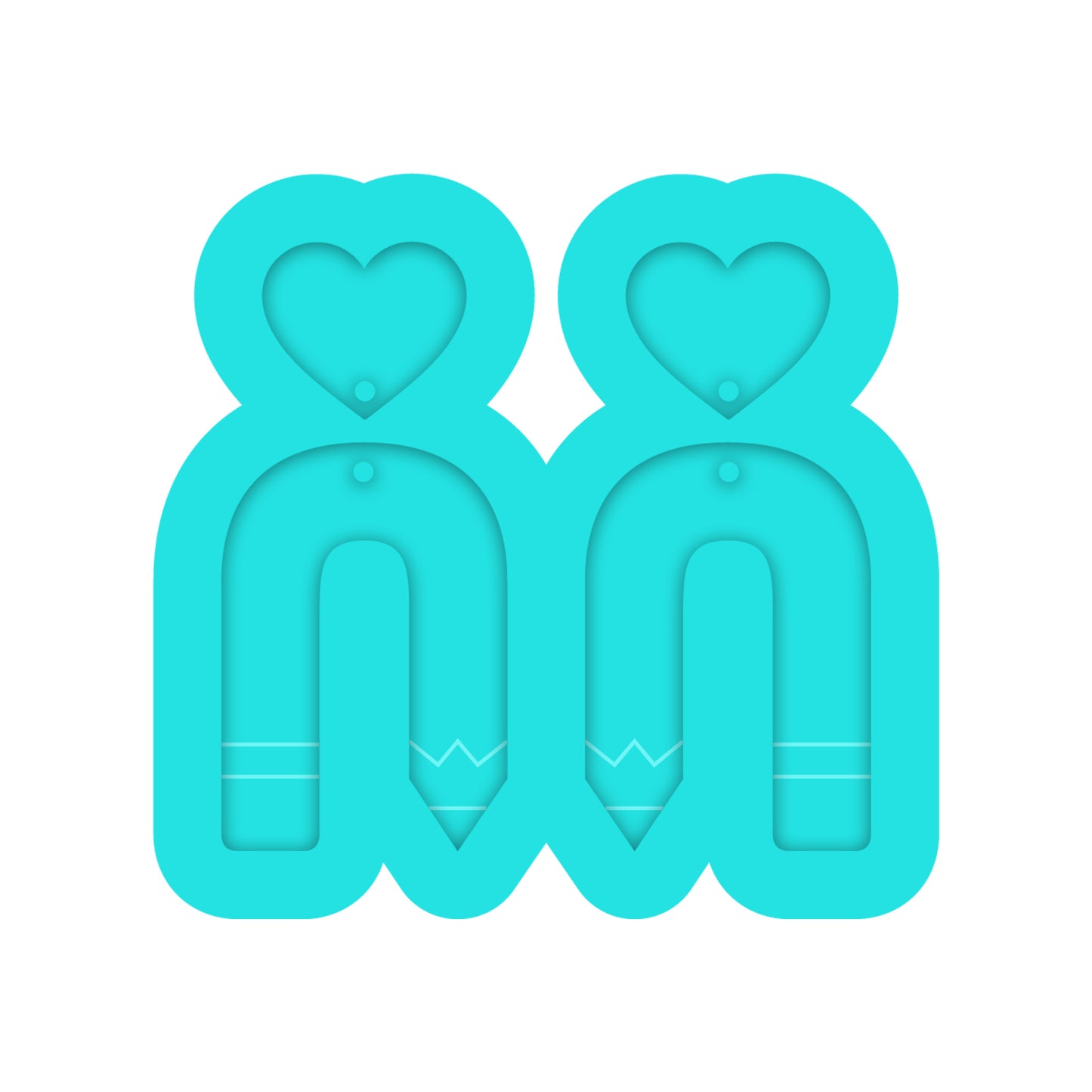 Teacher Pencil Arch Dangle Earring Silicone Mold for Resin Jewelry Artists