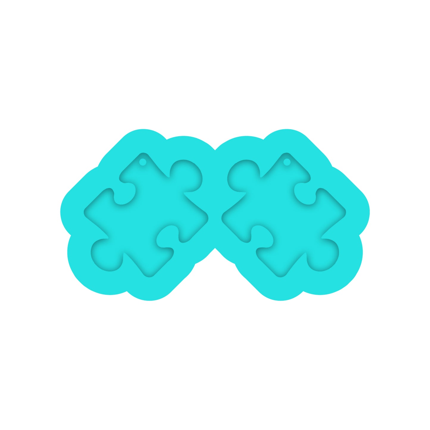 Autism Puzzle Piece Dangle Earring Silicone Mold for Resin Jewelry Artists