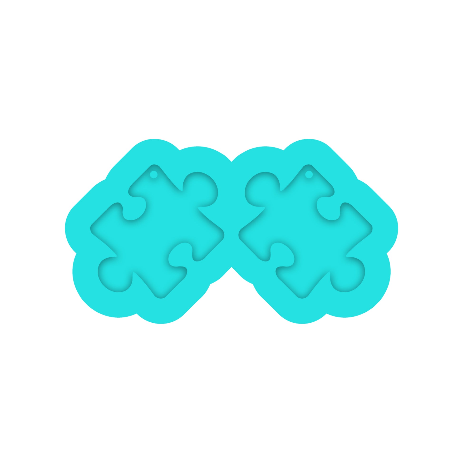 Autism Puzzle Piece Dangle Earring Silicone Mold for Resin Jewelry Artists