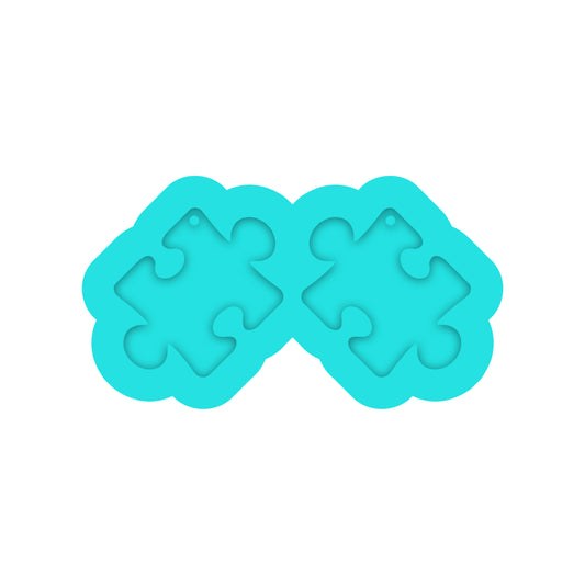 Autism Puzzle Piece Dangle Earring Silicone Mold for Resin Jewelry Artists