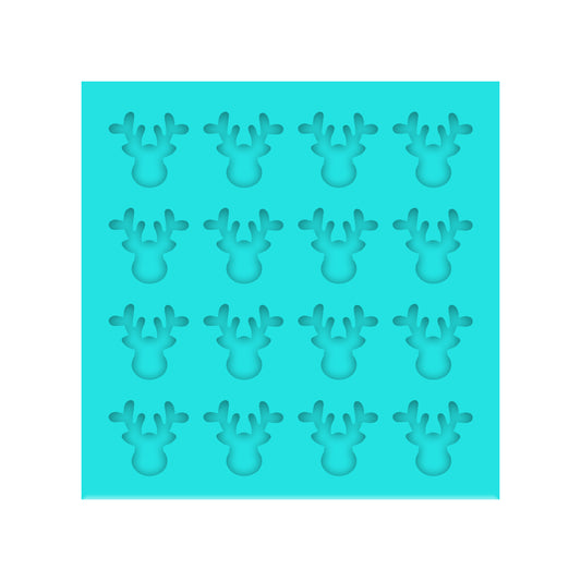 Reindeer Head Silicone Mold for Resin Shaker Bits, Stud Earrings, Flatbacks, Charms & Pendants.