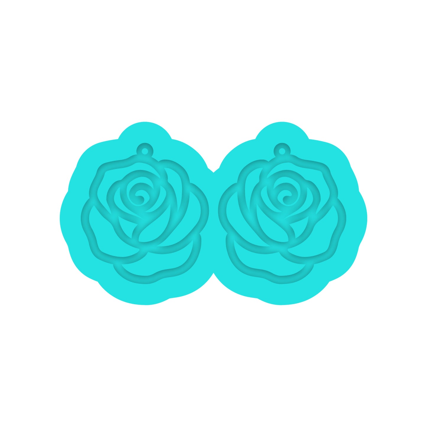 Rose Dangle Earring Silicone Mold for Resin Jewelry Artists