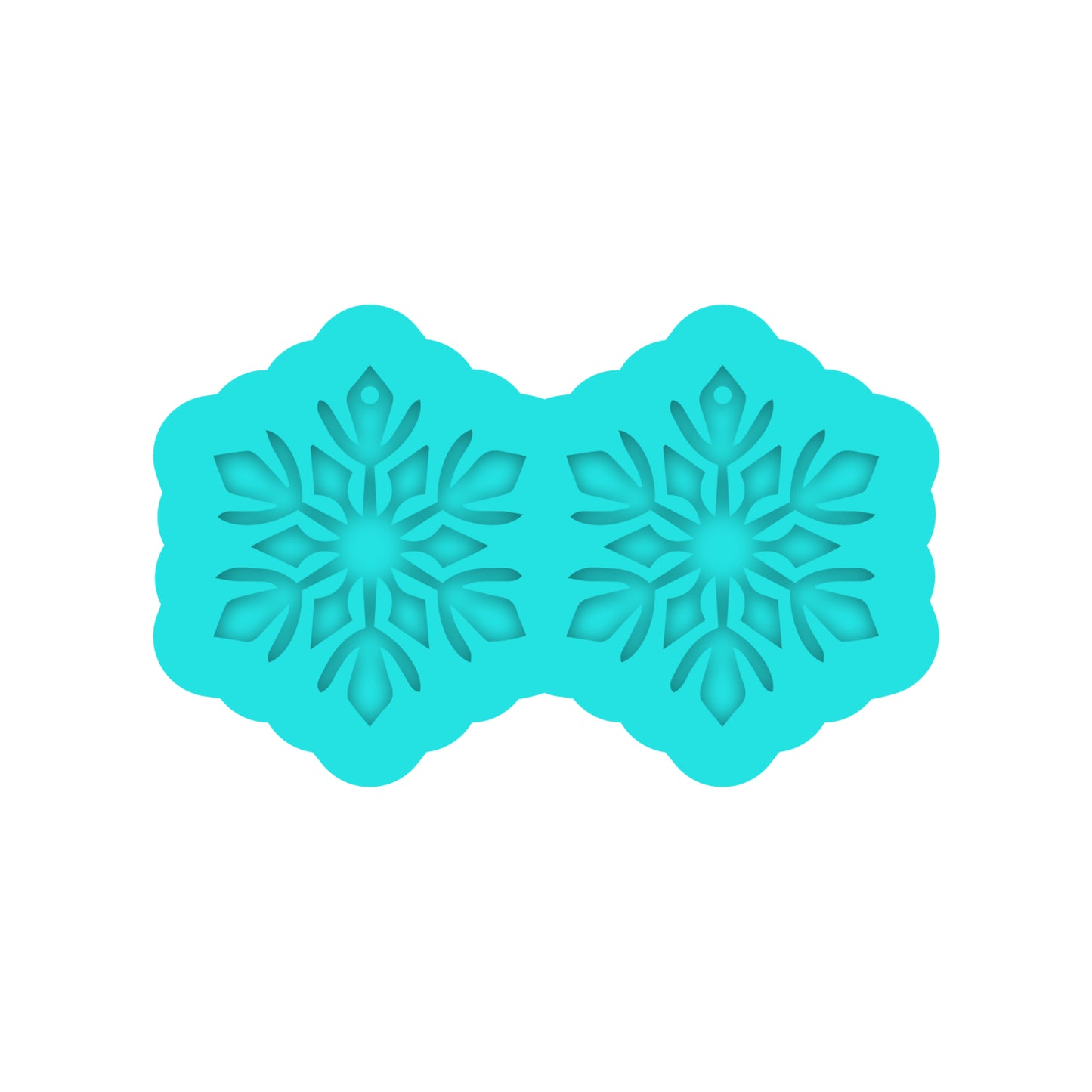 Snowflake Dangle Earring Silicone Mold for Resin Jewelry Artists.