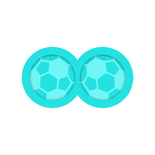 Soccer Ball Dangle Earring Silicone Mold for Resin Jewelry Artists.