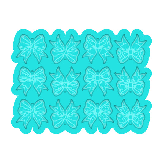 Sports Bows Dangle Earring Silicone Mold for Resin Jewelry Artists