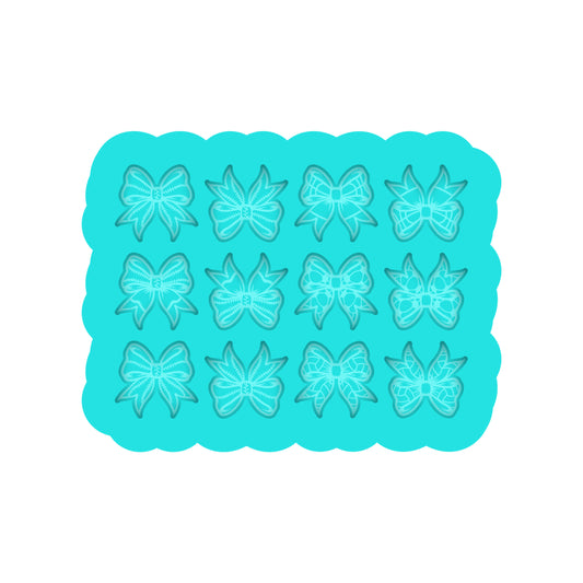 Sports Bows Silicone Mold for Resin Shaker Bits, Stud Earrings, Flatbacks, Charms & Pendants