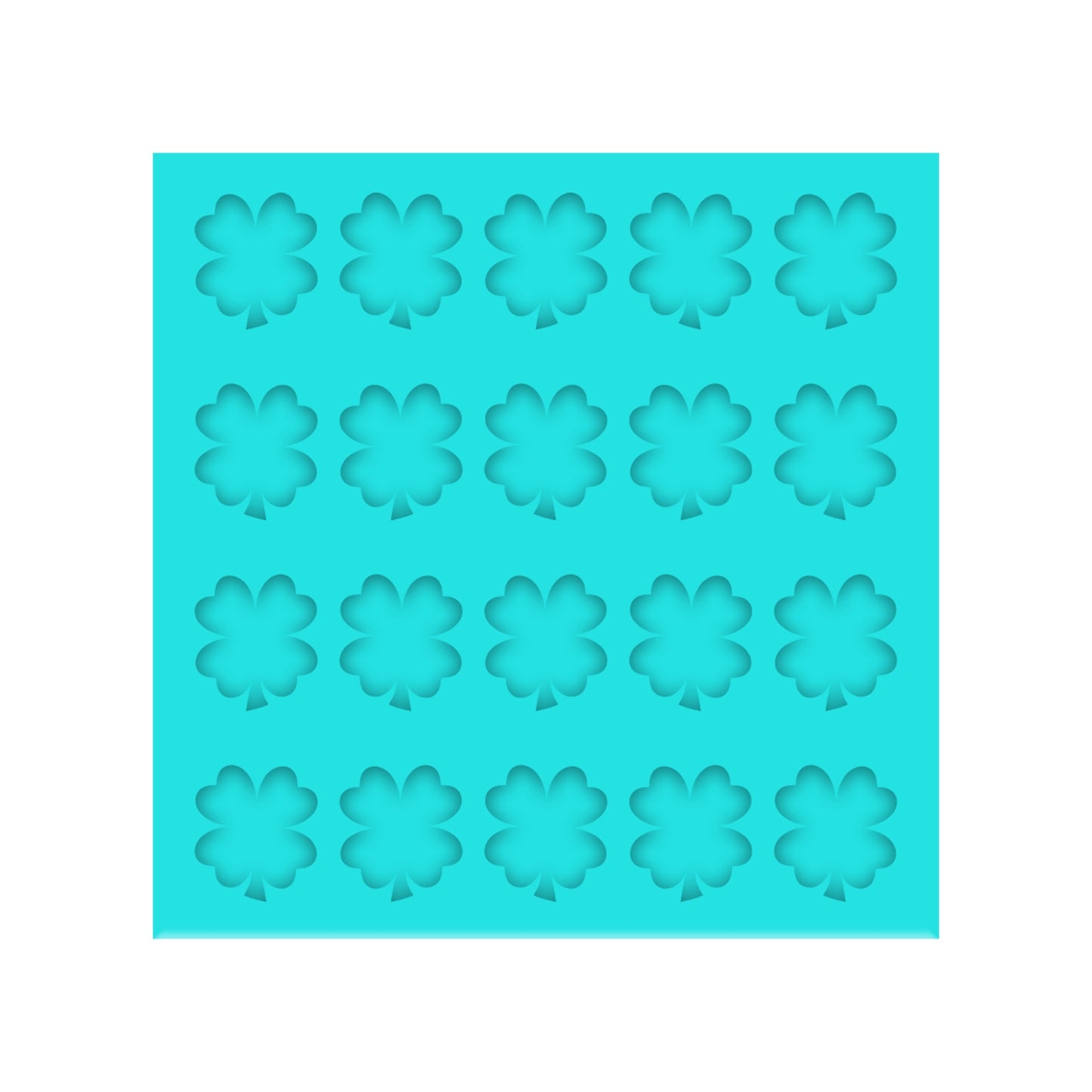 St. Patrick's Day 4 Leaf Clover Silicone Mold for Resin Shaker Bits, Stud Earrings, Flatbacks, Charms & Pendants.