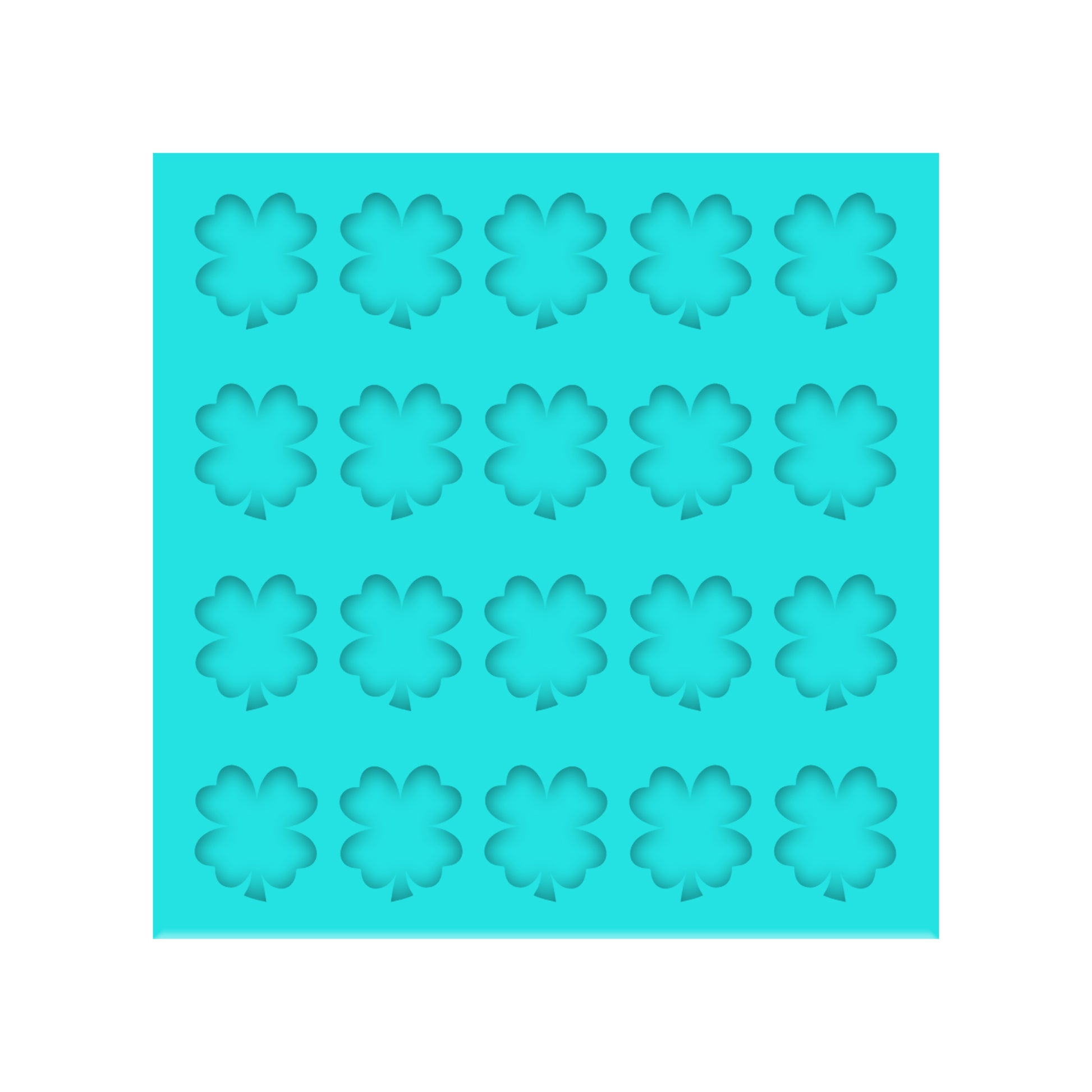 St. Patrick's Day 4 Leaf Clover Silicone Mold for Resin Shaker Bits, Stud Earrings, Flatbacks, Charms & Pendants.