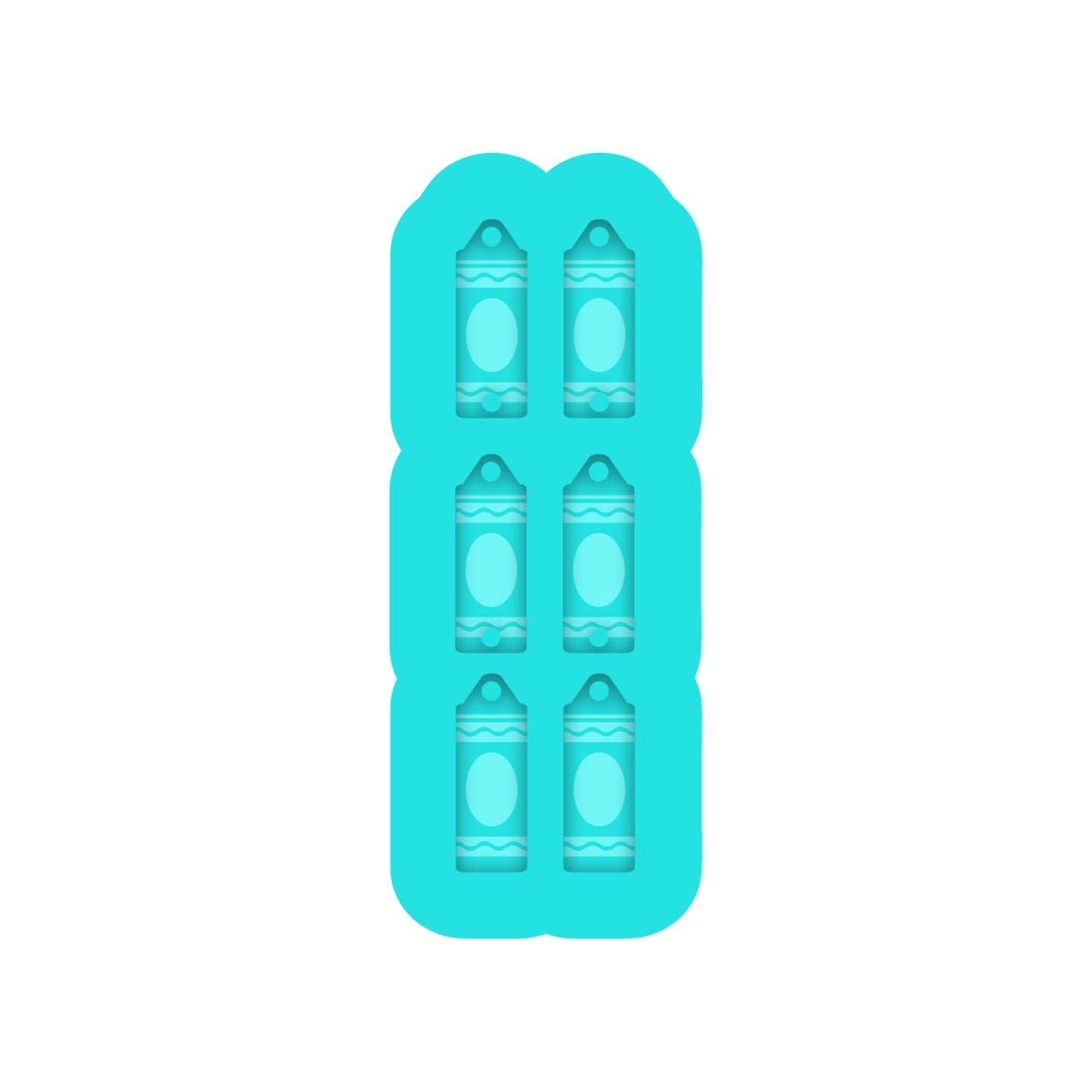 Teacher Tiered Crayon Dangle Earring Silicone Mold for Resin Jewelry Artists