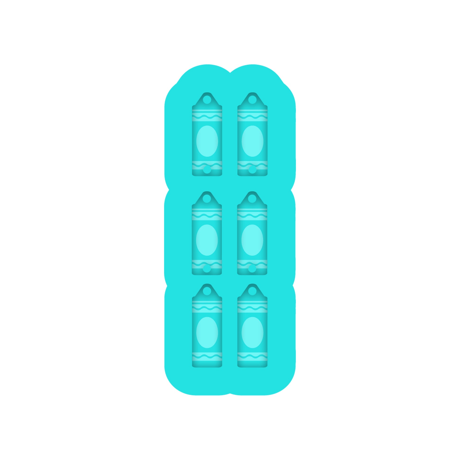 Teacher Tiered Crayon Dangle Earring Silicone Mold for Resin Jewelry Artists