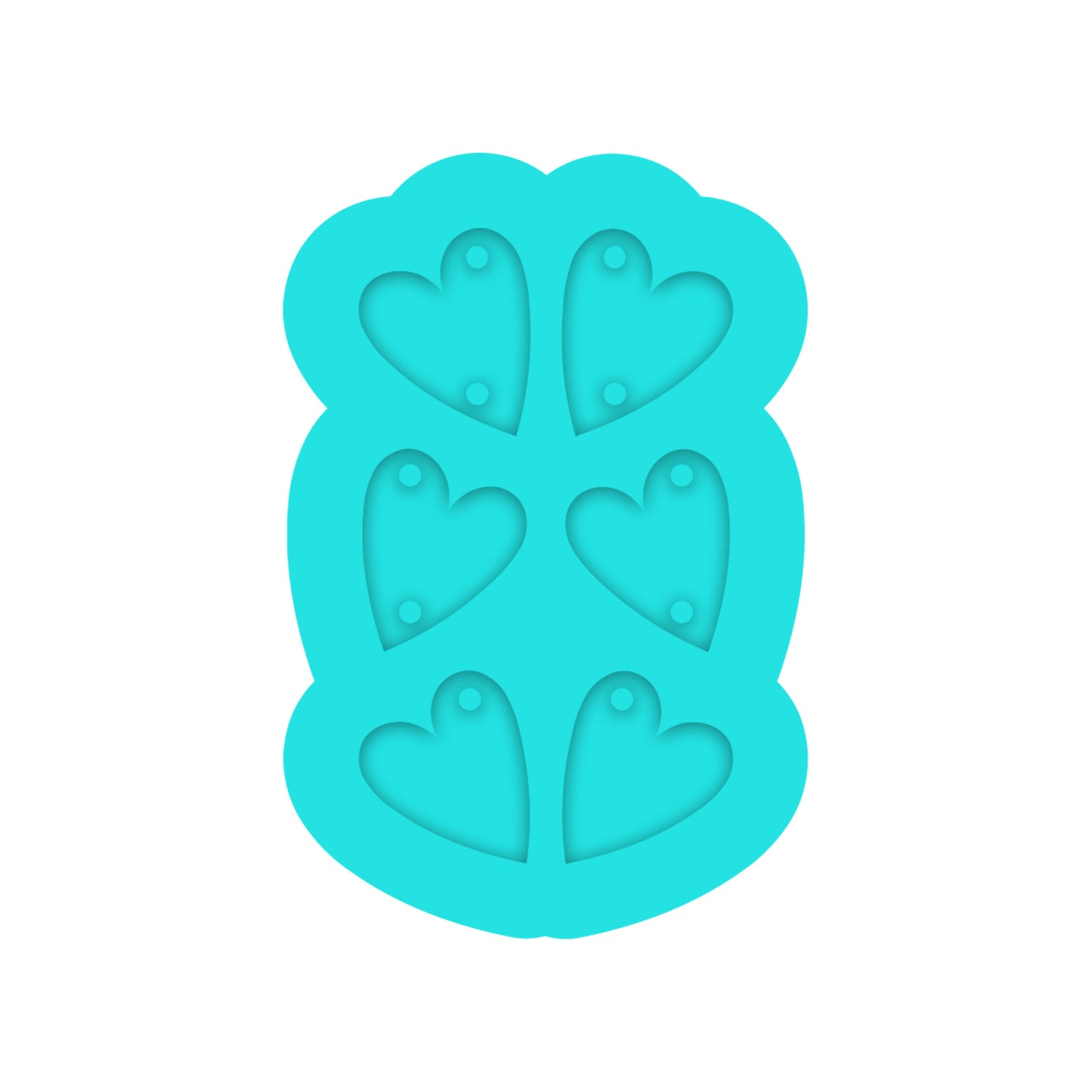 Valentine's Day Tiered Hearts Dangle Earring Silicone Mold for Resin Jewelry Artists.