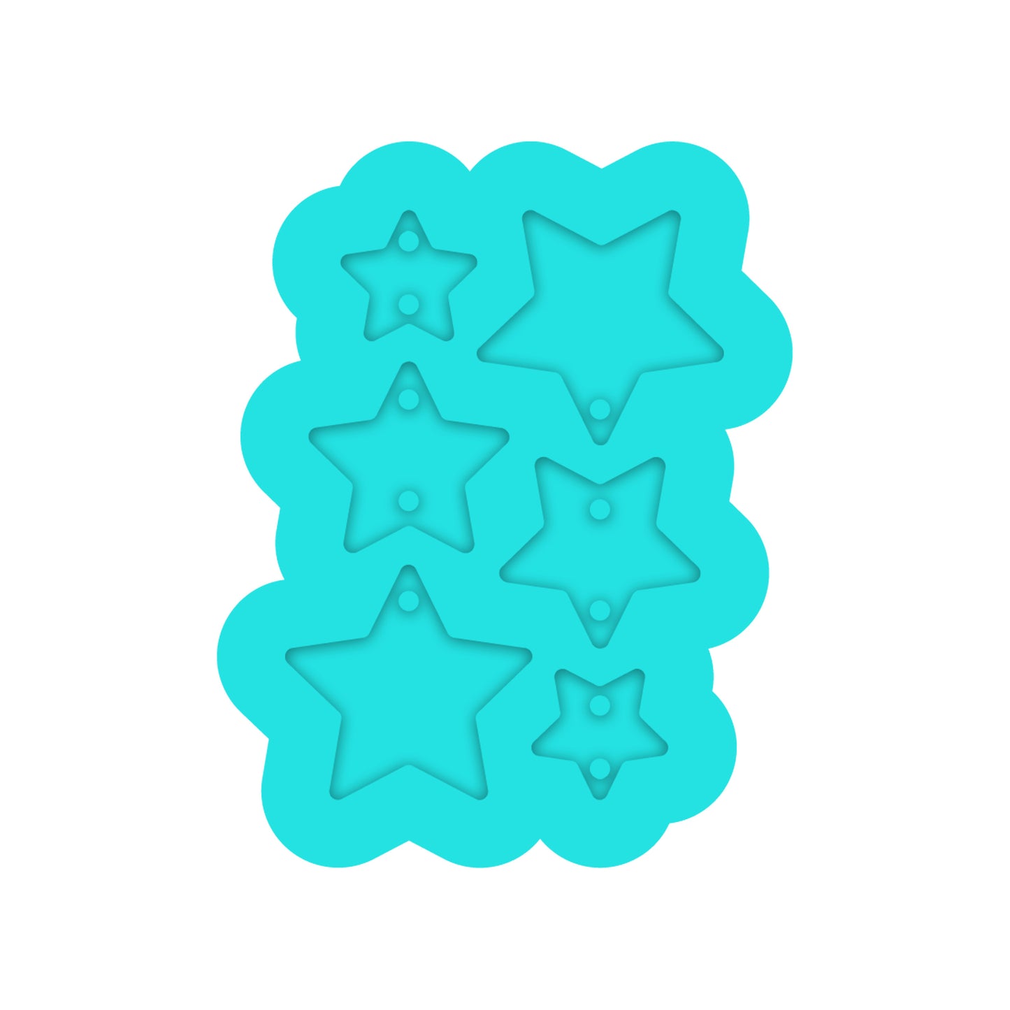 4th of July Ascending Stars Dangle Earring Silicone Mold for Resin Jewelry Artists