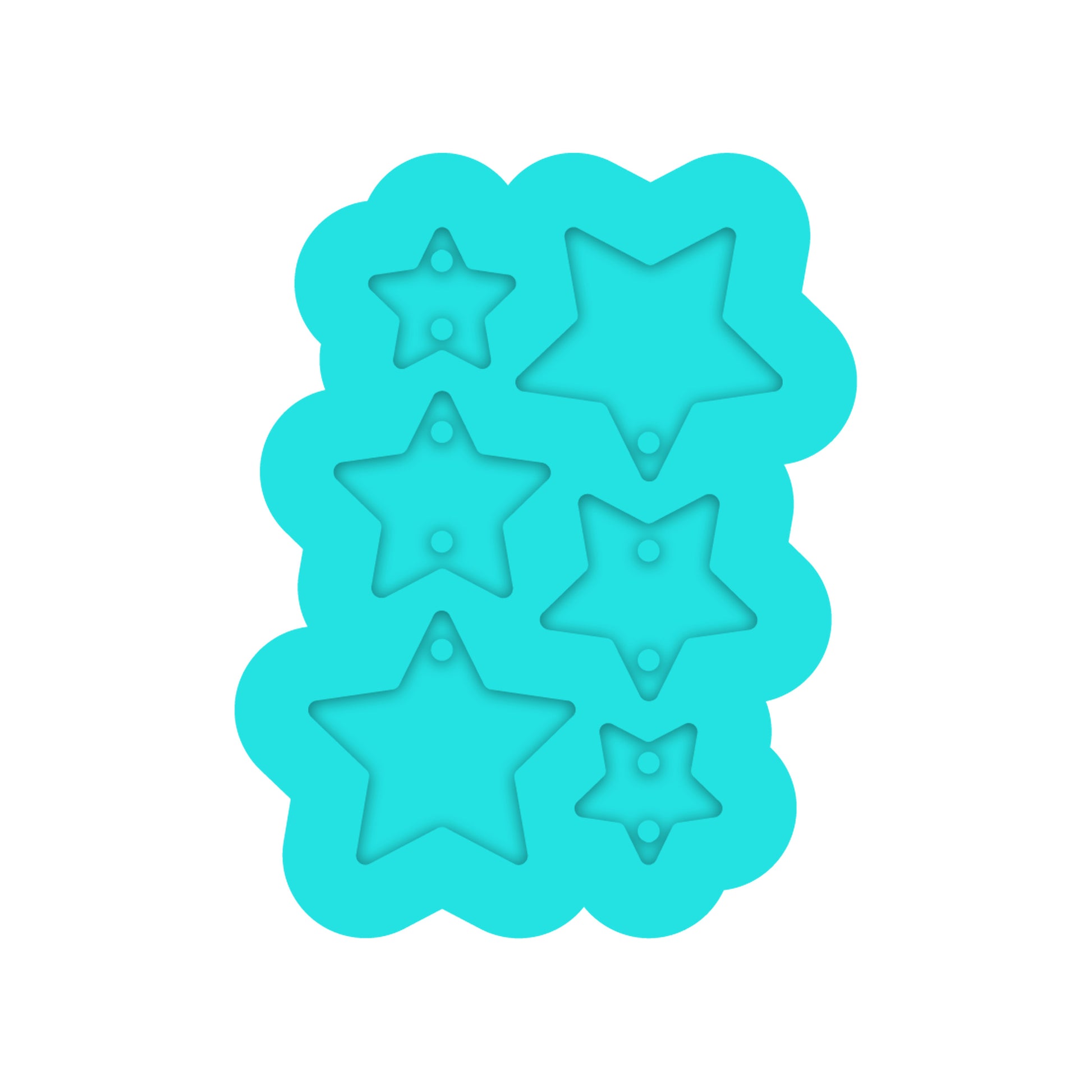 4th of July Ascending Stars Dangle Earring Silicone Mold for Resin Jewelry Artists