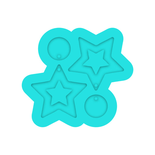 4th of July Star Frame Dangle Earring Silicone Mold for Resin Jewelry Artists