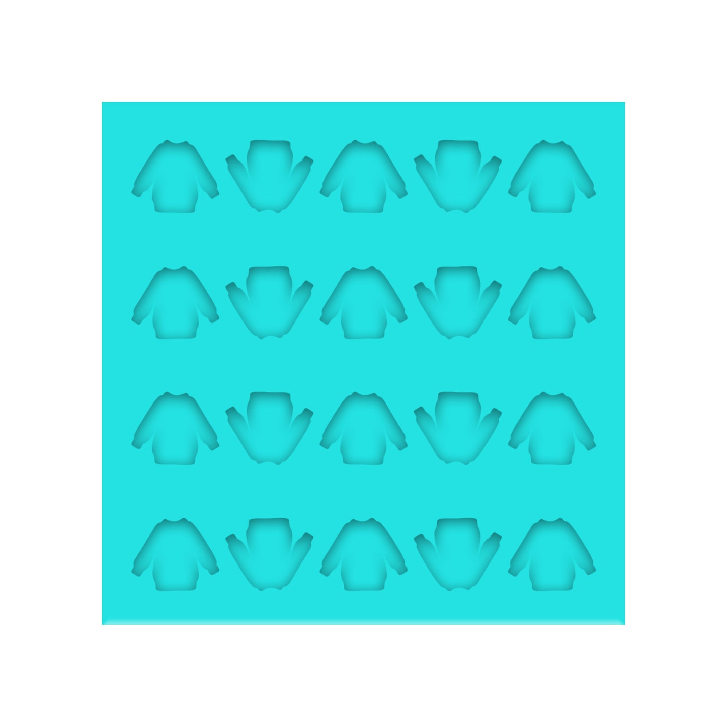 Christmas Sweater Silicone Mold for Resin Shaker Bits, Stud Earrings, Flatbacks, Charms & Pendants.