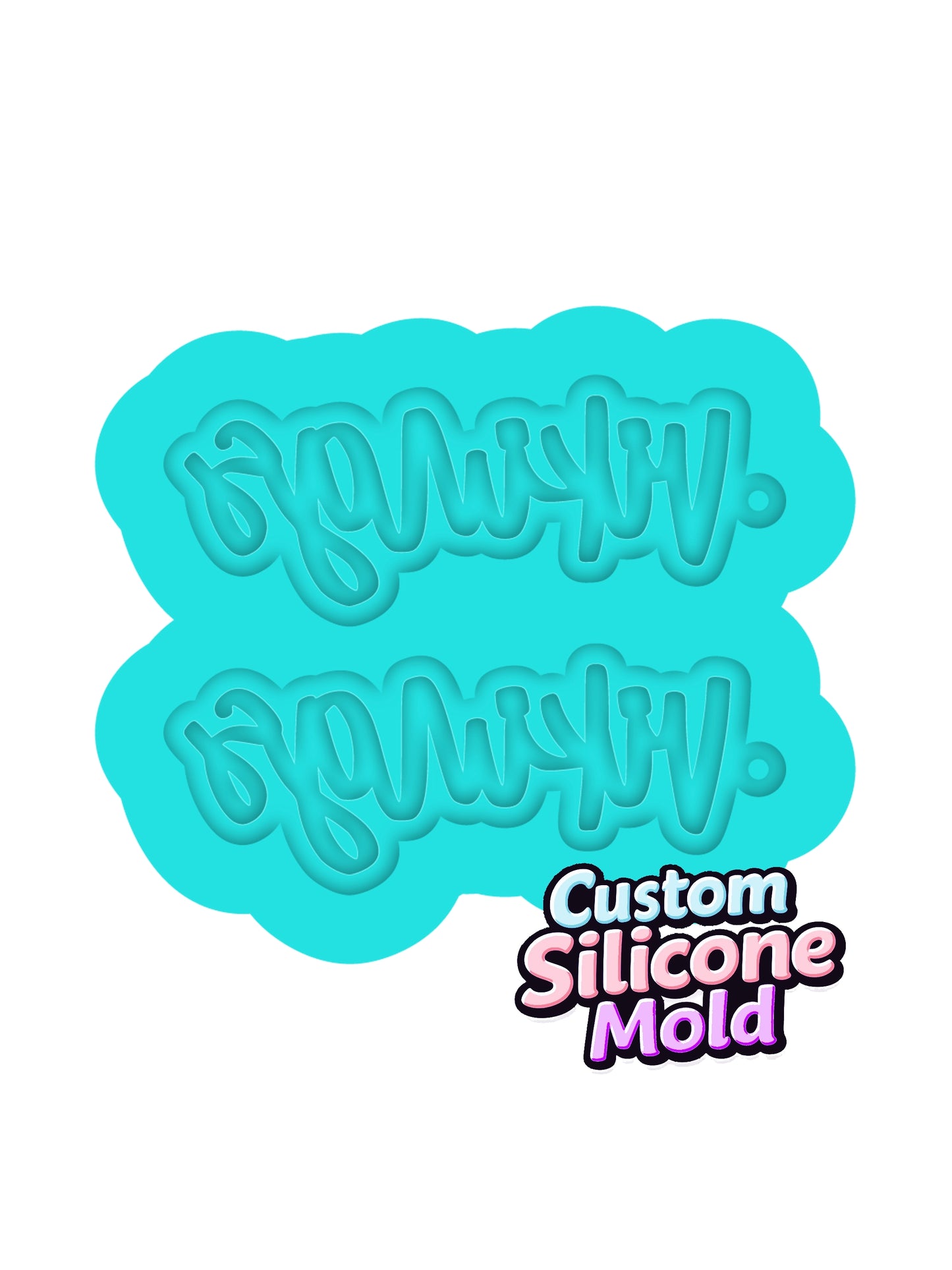 Custom Mascot Words Resin Earring Silicone Mold