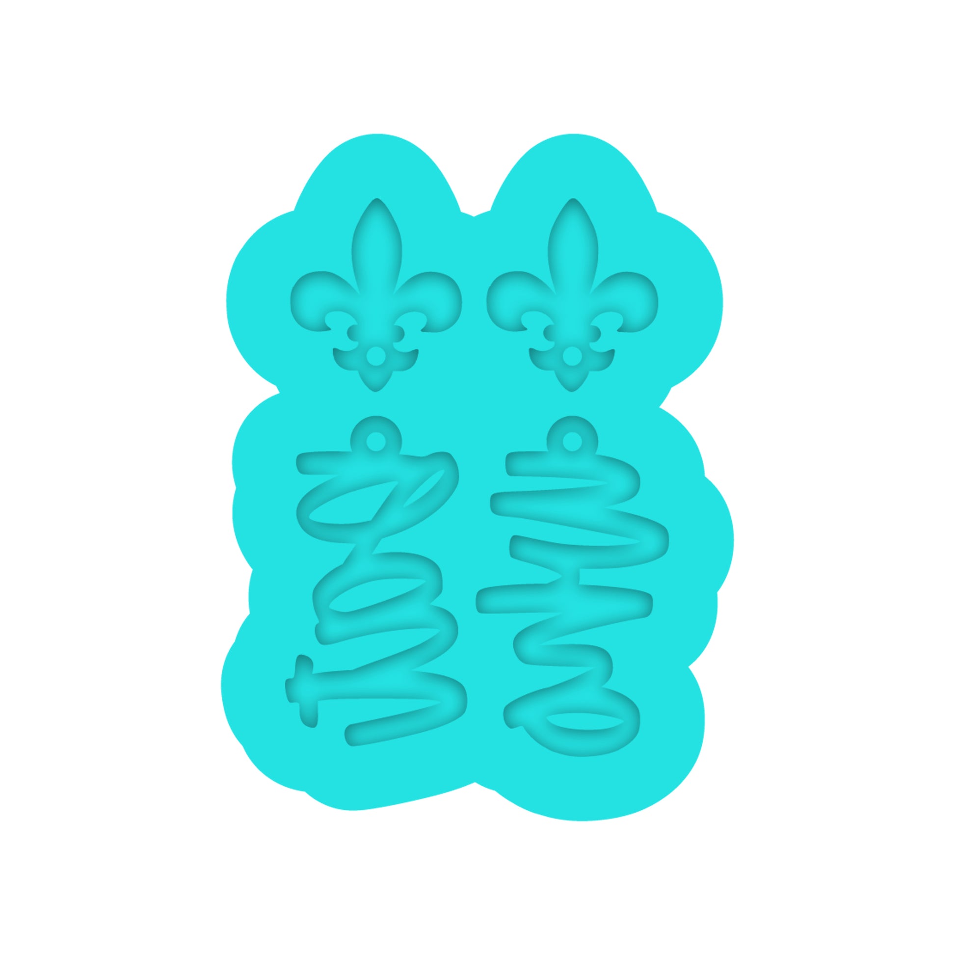 Who Dat & Fleur De Lis Dangle Earring Silicone Mold for Resin Jewelry Artists