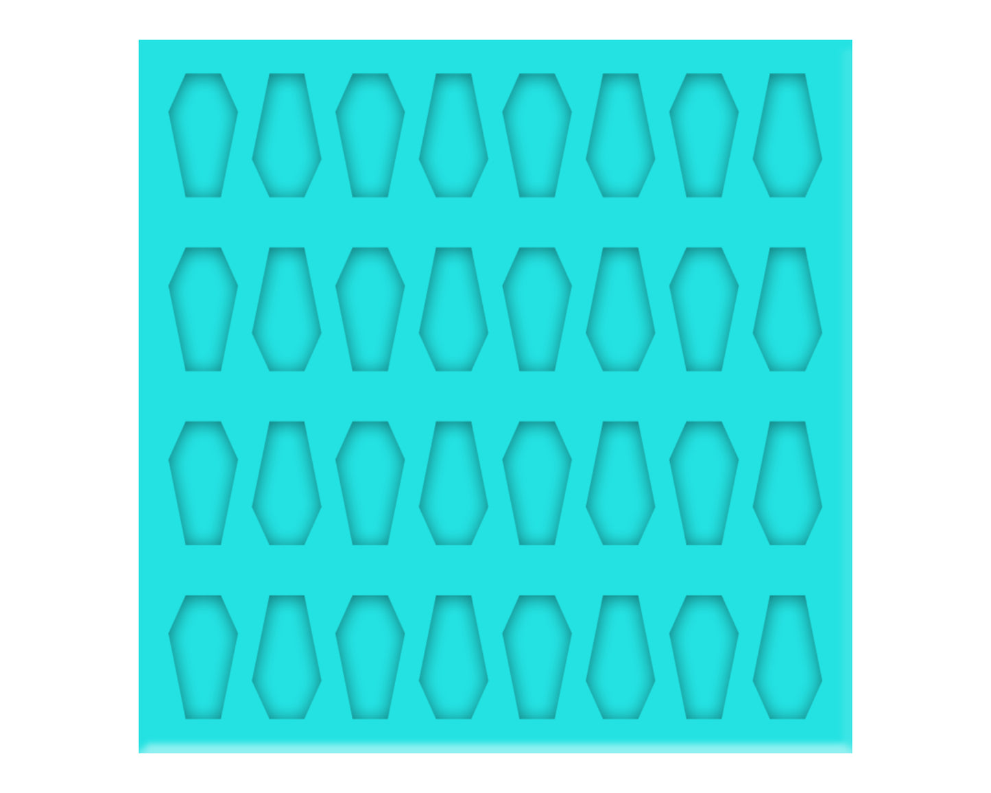 a blue ice tray with a pattern of vases on it