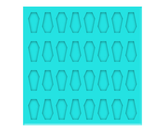 a blue ice tray with a pattern of vases on it