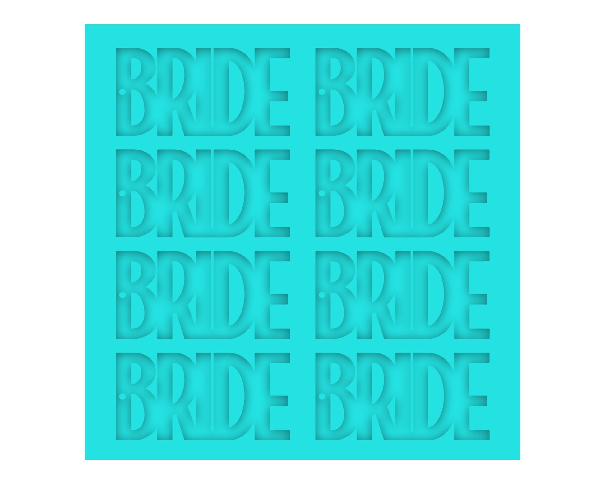 a cookie sheet with the words bride and bridesmaid on it
