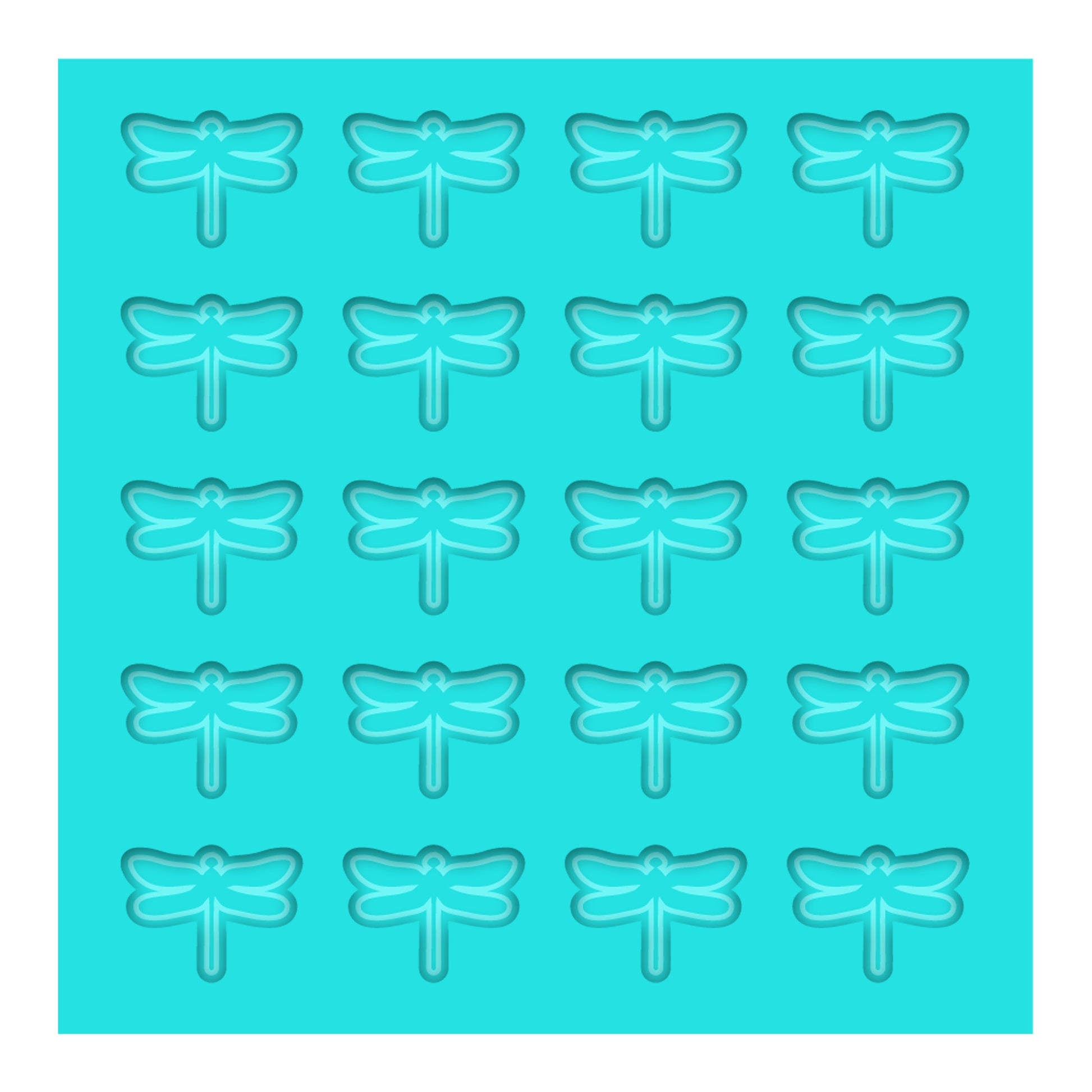 a pattern of dragonflies on a blue background