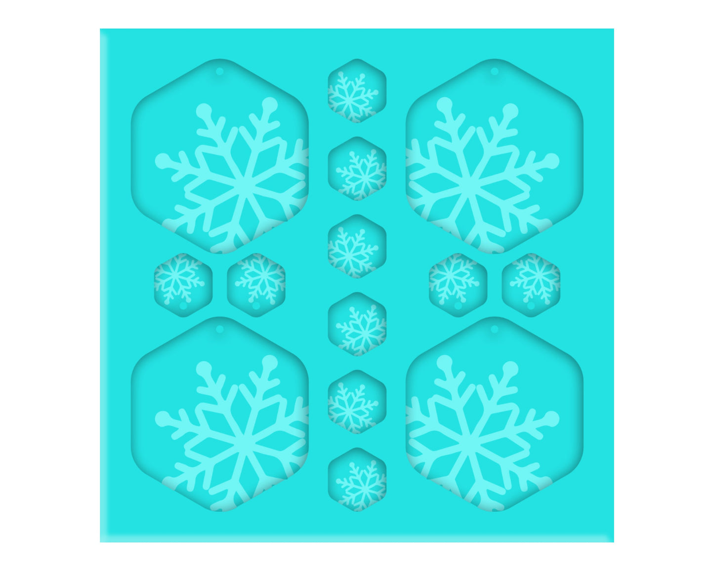 Snowflake Dangle Earring Silicone Mold, Christmas Jewelry Molds, Clear Silicone Molds for UV Resin