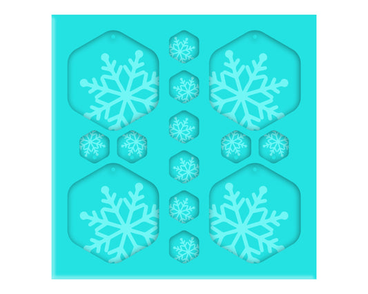 Snowflake Dangle Earring Silicone Mold, Christmas Jewelry Molds, Clear Silicone Molds for UV Resin