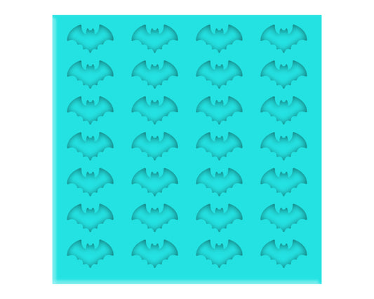 a blue background with a pattern of bats