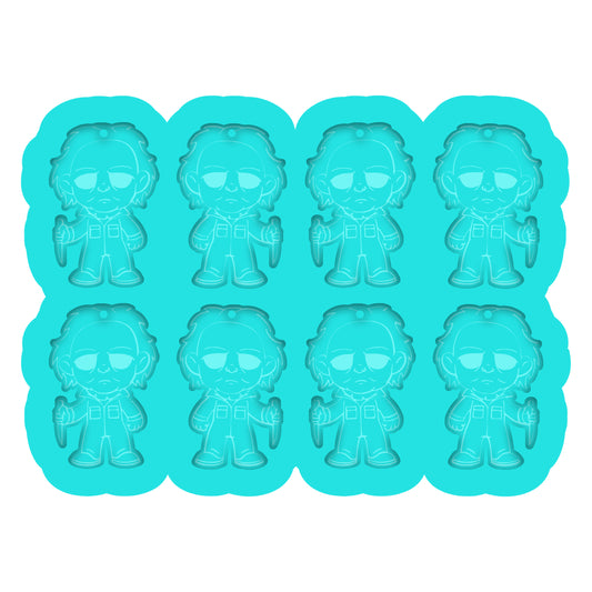 a set of six cartoon character ice trays