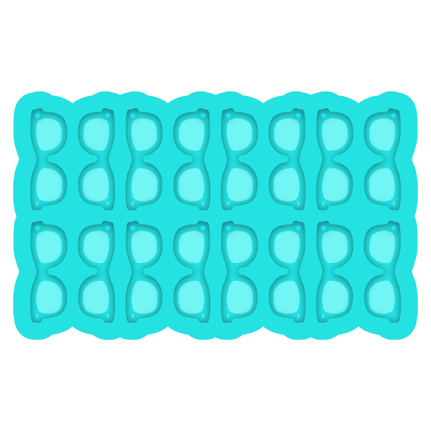 a blue ice tray with a pattern on it
