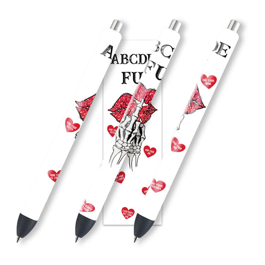 ABCDEFU Glitter Pen Wraps | Fuck You Epoxy Pen Wrap Design | Waterslide Glitter Pen Design | Instant Digital Download Files | JPEG | PNG