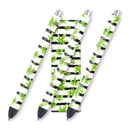 Cannabis Glitter Pen Wraps | Pen Wrap Design | Waterslide Glitter Pen Design | Instant Digital Download Files | JPEG | PNG