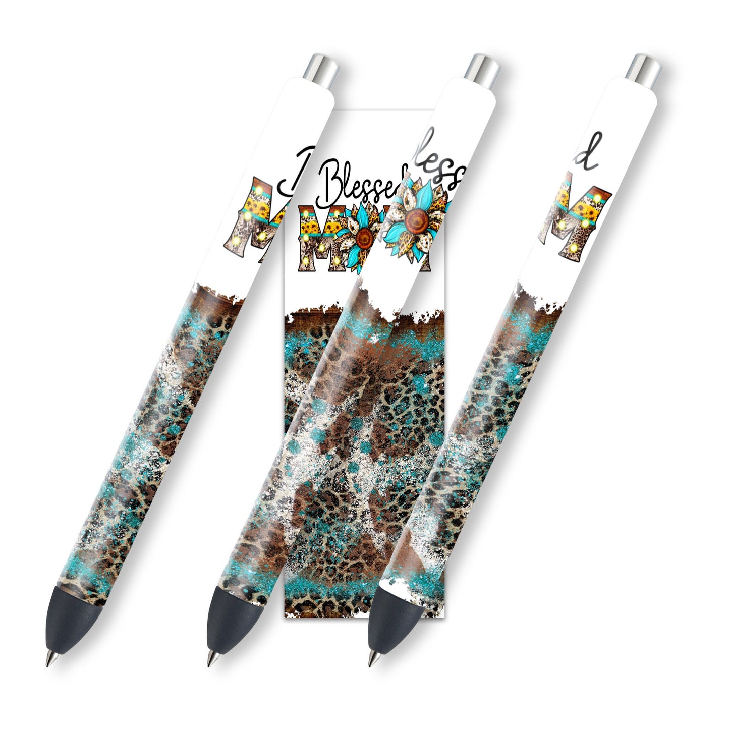 Mom Glitter Pen Wraps, Mother's Day Epoxy Pen Wrap Design, Sunflower Waterslide Glitter Pen Design, Digital Download Files | JPEG | PNG