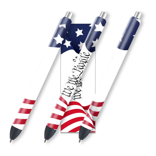 Flag Glitter Pen Wraps | We The People Epoxy Pen Wrap Design | Waterslide Glitter Pen Design | Instant Digital Download Files | JPEG | PNG