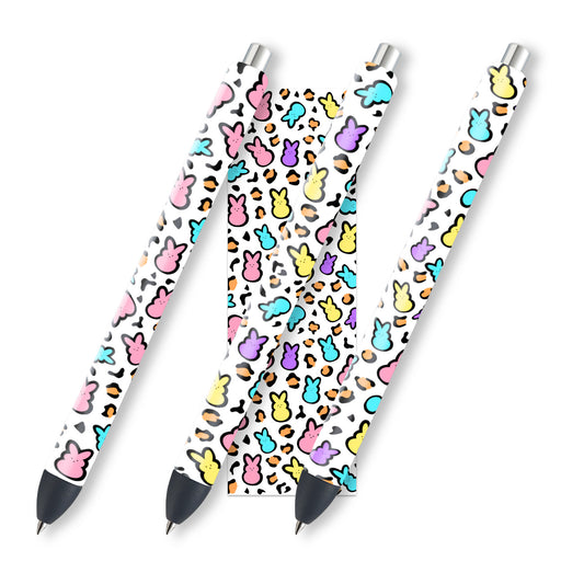 Easter Pen Wrap, Bunny Glitter Pen Wrap, Ink Joy Gel Pen Waterslide Design, Instant Digital Download JPEG and PNG Files,