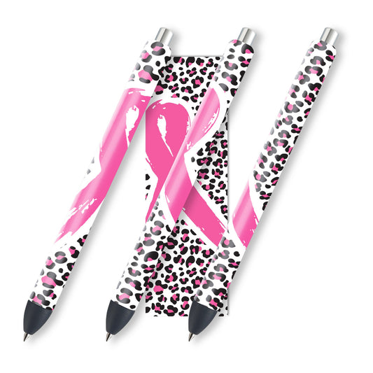 Breast Cancer Awareness Pen Wraps | Pink Ribbon Pen Wrap Design | Waterslide Glitter Pen Design | Instant Digital Download Files