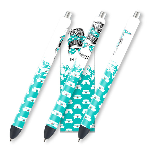 Nurse Glitter Pen Wraps | Epoxy Pen Wrap Design | Waterslide Glitter Pen Design | Instant Digital Download Files | JPEG | PNG